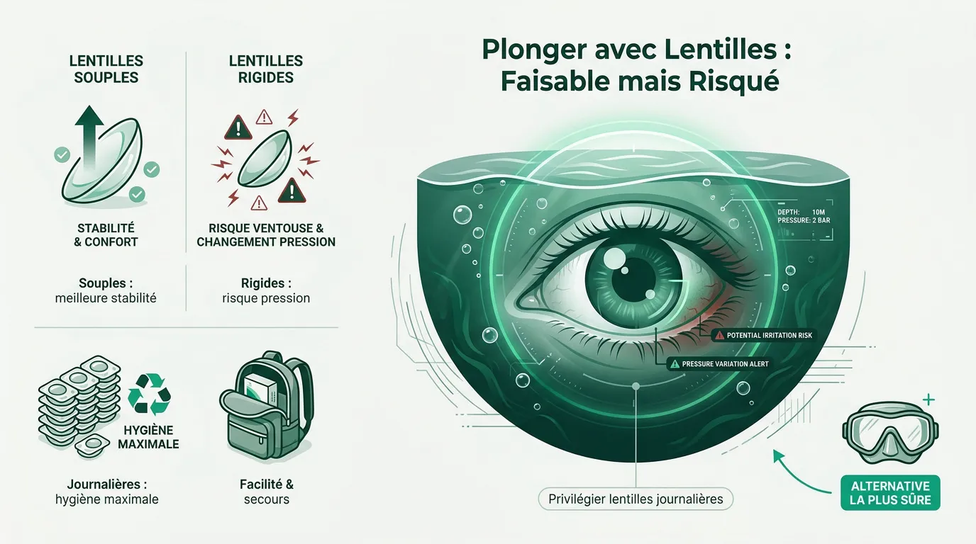 Plongeur vérifiant son équipement visuel