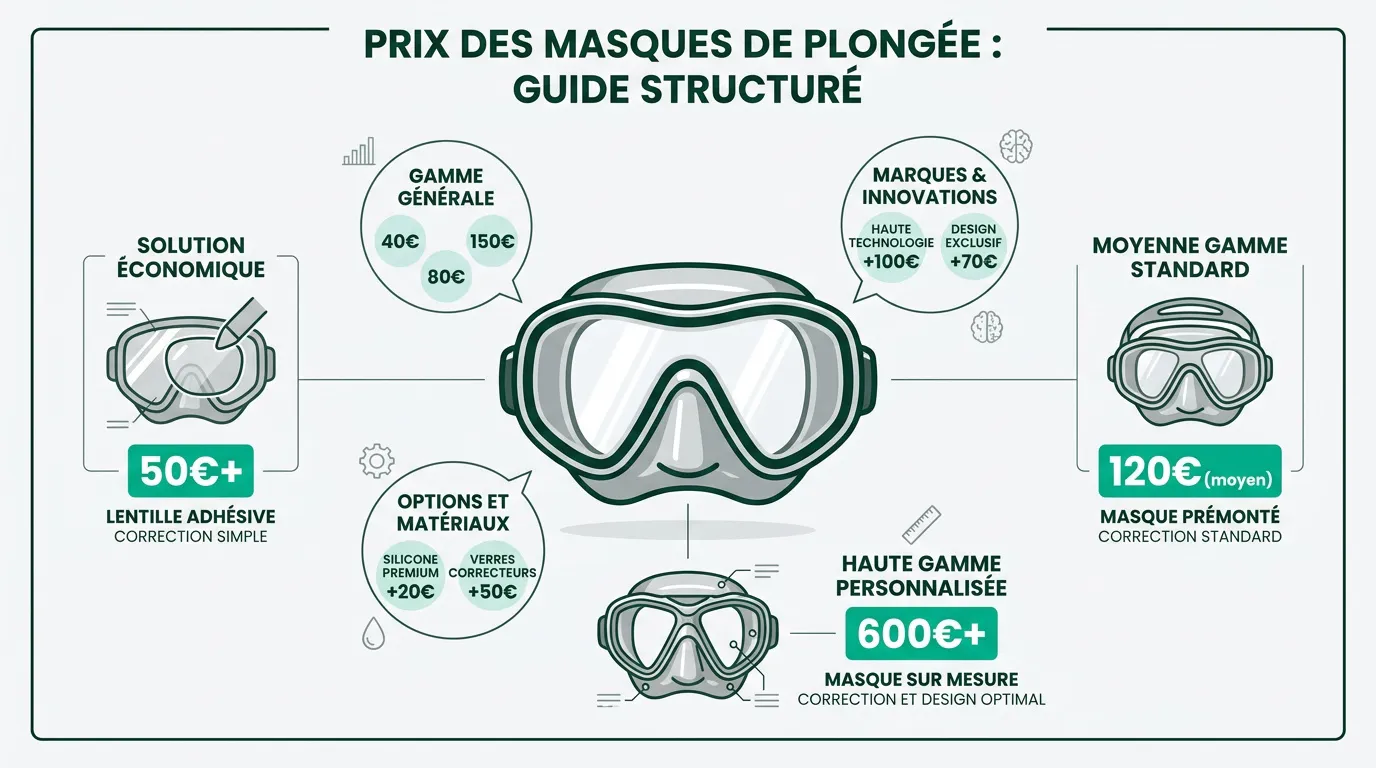 Comparatif des prix pour masques de plongée avec verres correcteurs